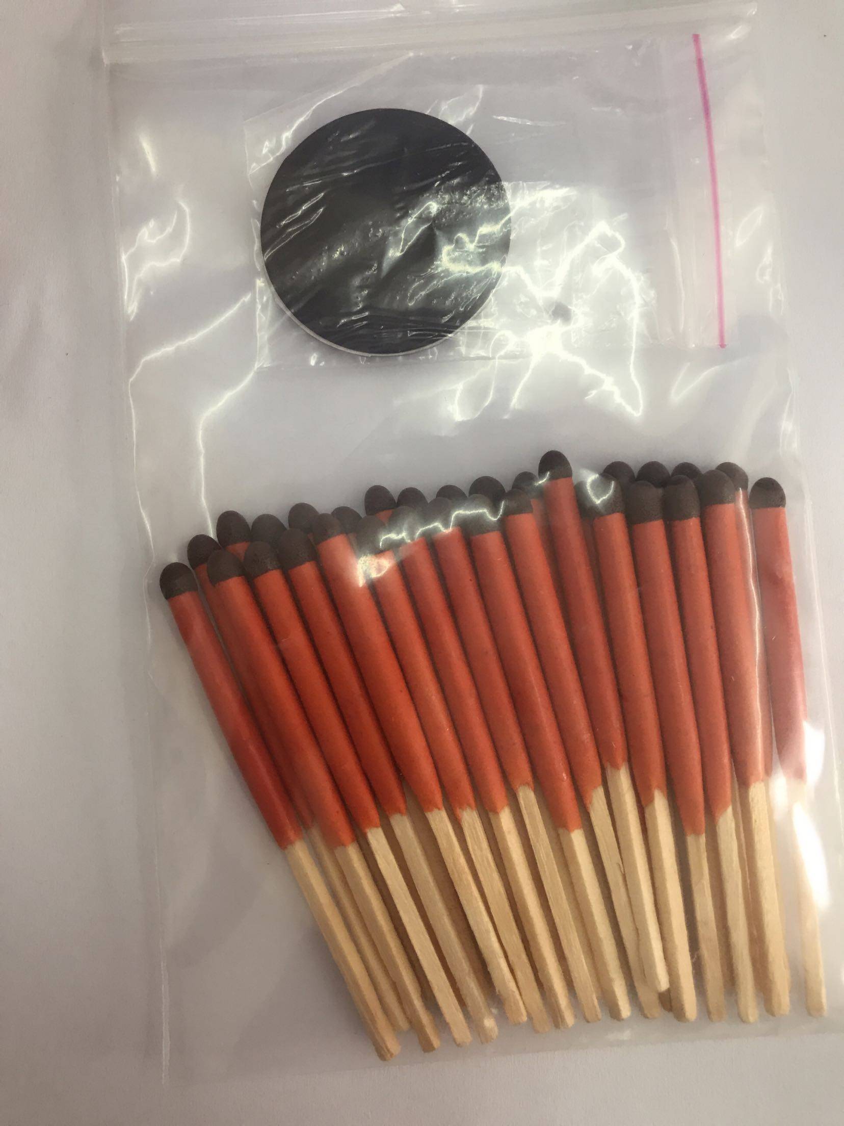 75mm橘色黑头防风防水火柴20支一包，出口品质！户外野营装备！