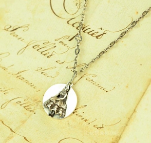 庭院西洋VTG首饰 ISRAEL以色列925纯银吊坠和项链 古典蓬蓬裙女士