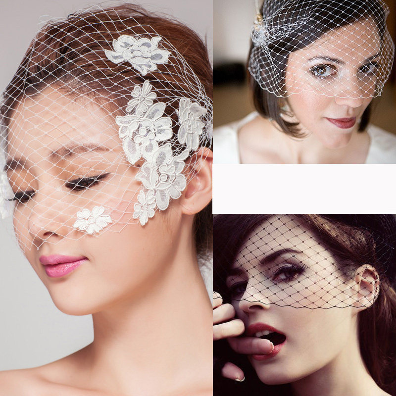 菱形大孔面纱头纱礼帽新娘头饰diy蕾丝网眼网纱布料bb15060201