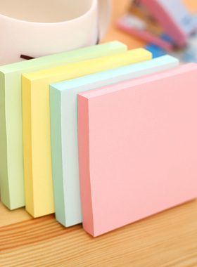 得力7156便利贴标贴便签纸彩色记事贴76*76mm便利贴备忘便条纸告示贴100张/包