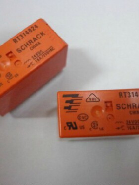 泰科继电器TE RT314024 DC24V 一组转换 8脚 16A 原厂原装