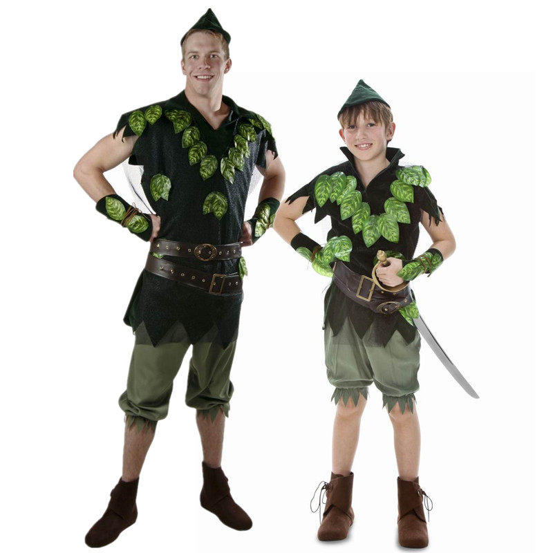 cos万圣节化妆舞会服装 原始人 树叶服装 小飞侠 彼得潘服装