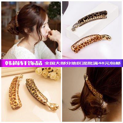 亚克力豹纹马尾竖夹香蕉夹扭夹子横夹发卡八字夹韩国饰品地摊货源