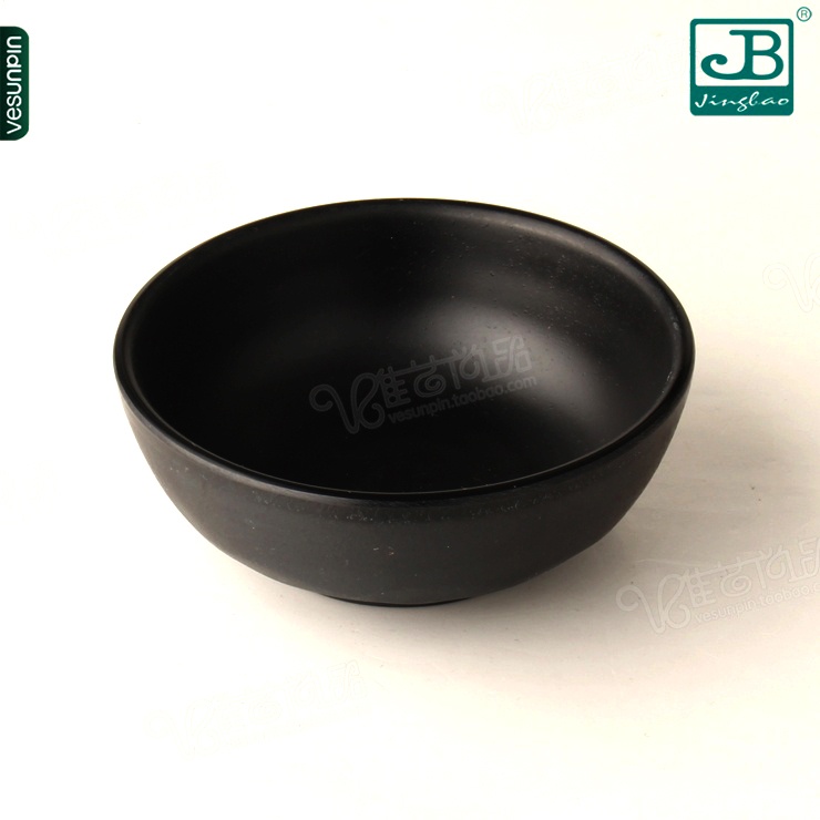 酒店餐具酒店 日式黑色米饭碗仿瓷碗 韩式密胺碗调料碟塑料碗D105