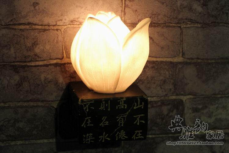 绽放中式仿古风走廊过道树脂壁灯