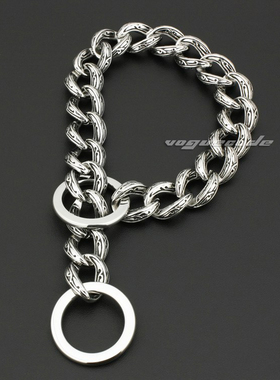 时尚豪华钛钢部落纹狗项圈 P链 训狗链 狗颈链 U链 宠物项圈 包邮