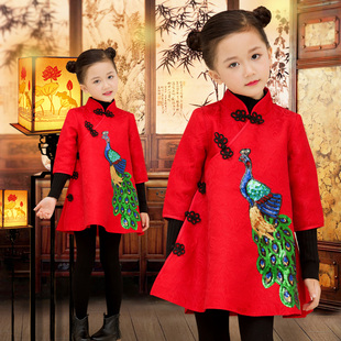 2025女童冬装公主裙一岁半连衣裙三加厚儿童裙子秋冬宝宝女装旗袍