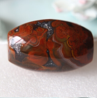 千蕊 天然战国红玛瑙原石把玩 桶珠手把件路路通勒子挂件配件