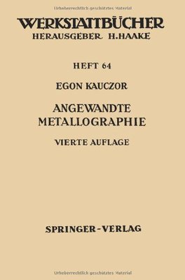 【预订】Angewandte Metallographie