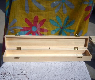 钓鱼竿渔具收纳盒松木盒蝶骨巴特手绘材料画笔盒包邮现货2019