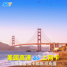 30天旅游无限3G流量包 美国电话卡 上网卡4G高速流量手机卡7
