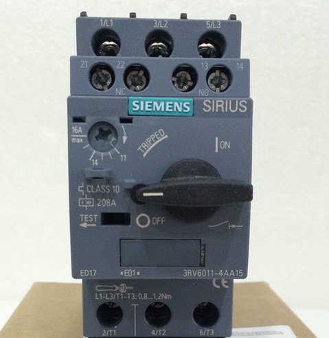 正品西门子电机断路器SIRIUS CLASS 10 208A 3RV6011-4AA15保护器