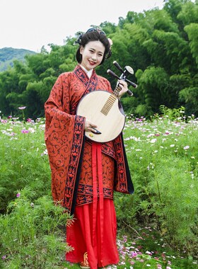 栖凤阁汉服曲裾深衣小曲裾汉代服饰汉代女装《钟鸣九天》乐手服装