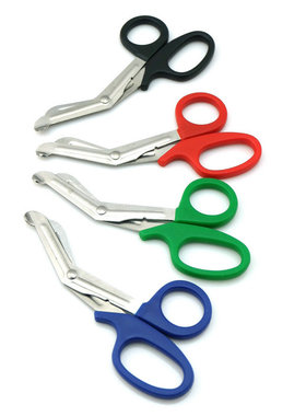 15cm肌效贴运动绷带剪刀优质急救箱剪子户外救生多用锯齿黑色大红