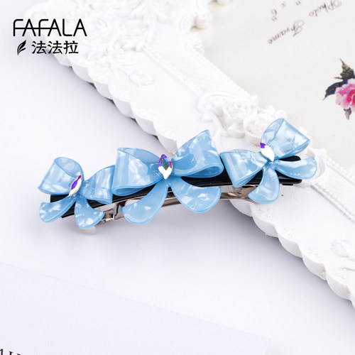 佩妮水钻蝴蝶结一字发夹