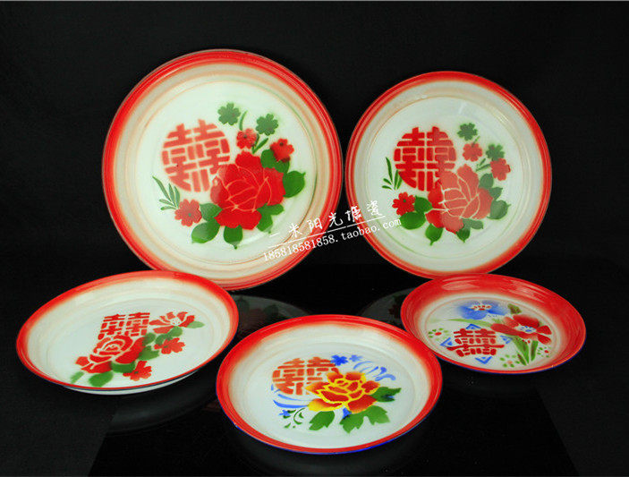 Reminiscence old-fashioned Enamel tea tray Homegrown products String Plate Spicy Hot Pot Large market Crayfish Twoin the Tableware , Tea set , Tea tray  category - from Buy2taobao.com to provide professional Taobao agent buy service
