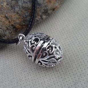 曼谷 925纯银 镂空花纷飞如意宝盒好运吊坠2.9cm 手工银 泰银