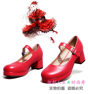 【K】栉名安娜cosplay鞋 Anna 櫛名cos鞋◆万用红色萝莉Lolita鞋