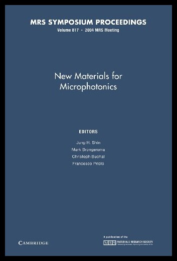 【预售】New Materials for Microphotonics: Volume 817