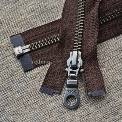 YKK金属拉链5号古银单头开尾咖啡