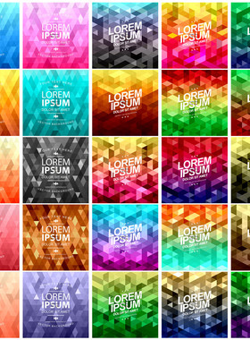 矢量设计素材 25张抽象几何马赛克低多边形风格纹理背景图 EPS