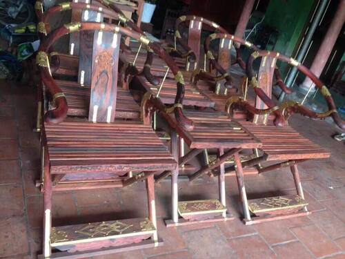 老挝大红酸枝交趾黄檀交椅三件套圈电脑椅皇宫椅镶铜实木圈椅