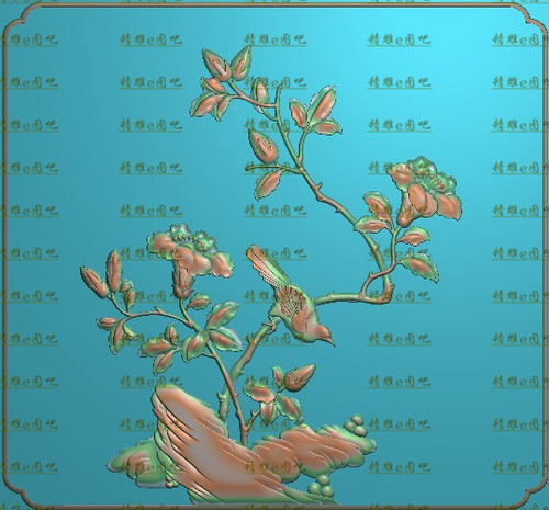 高清设计素材精雕图jdp灰度图bmp精品②花鸟门板300x280新款特价