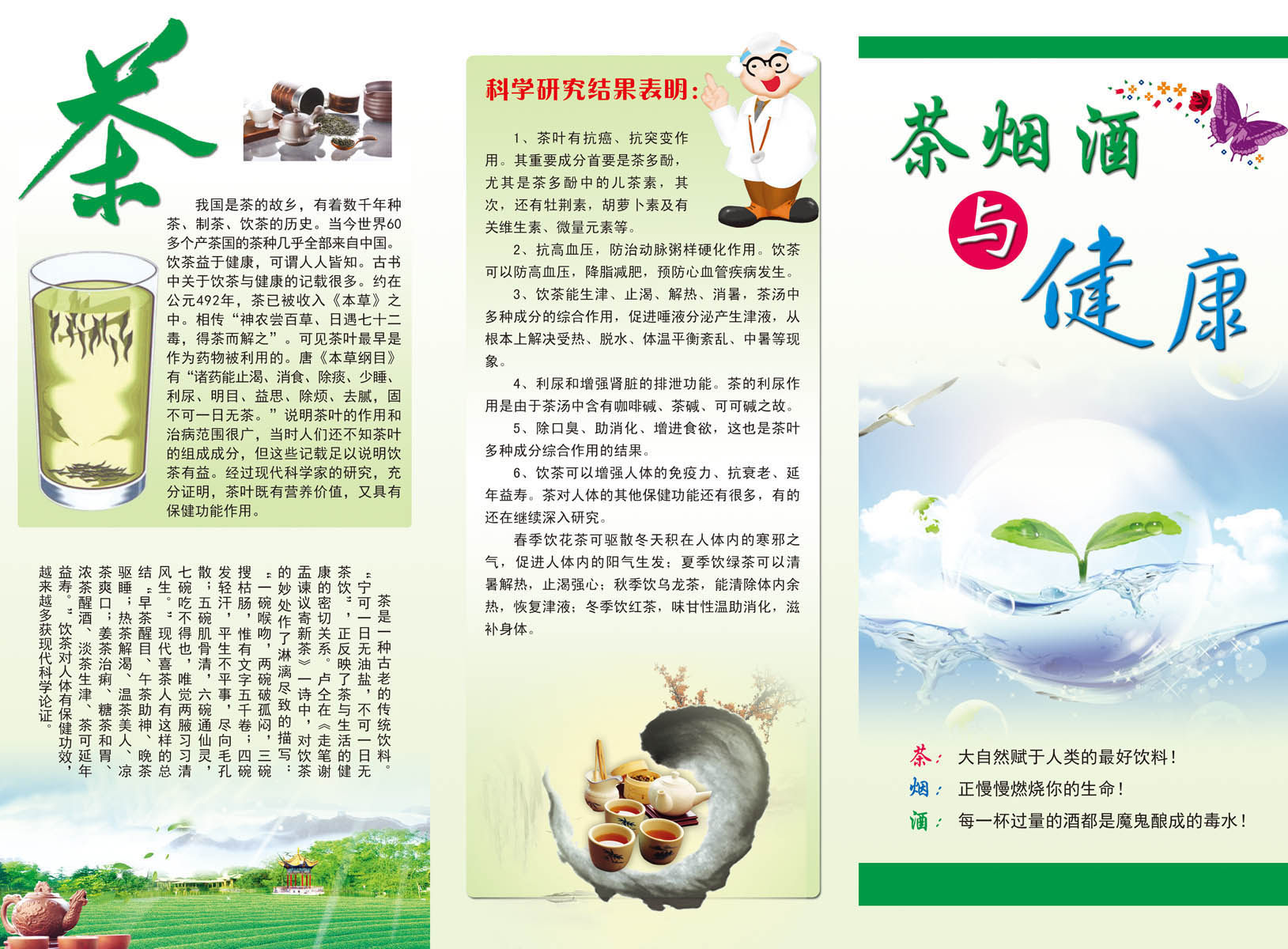 208海报展板素材(制作)4068茶烟酒与健康
