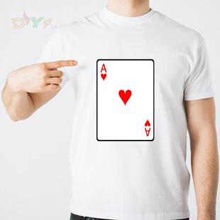 长袖 红心AT T恤班服定制文化衫 扑克牌红桃A shirt 广告衫 diy短袖