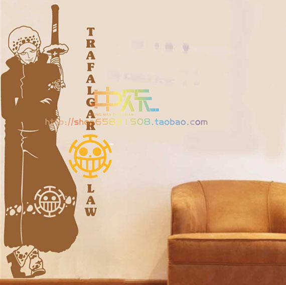 海贼王 特拉法尔加·罗 周边 海报 墙贴 车贴 痛贴 壁贴 宿舍装饰