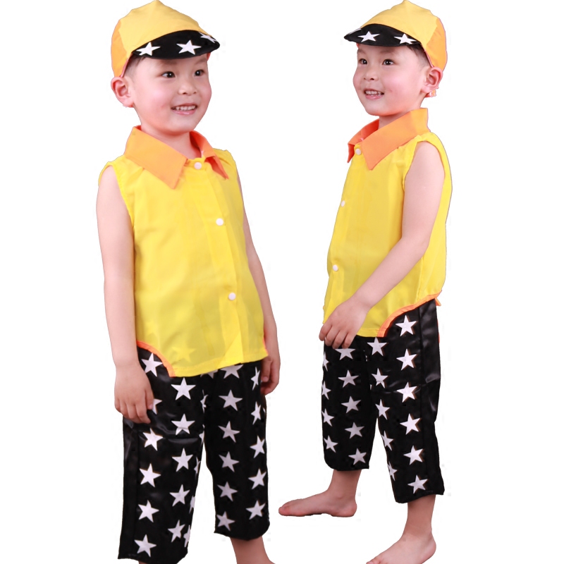 儿童现代爵士舞服 幼儿园小男孩舞蹈表演服装 现代小男孩演出服装