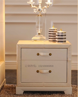 澳森蒂克鳄鱼压纹床头柜头层牛皮鳄鱼纹床头柜意大利后现代床头柜