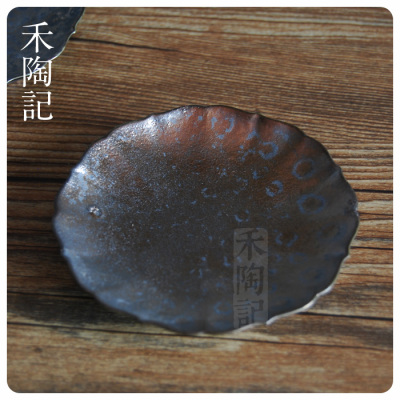 禾陶记 景德镇纯手工陶瓷铁釉撒金青釉杯垫 茶道具杯托 配件