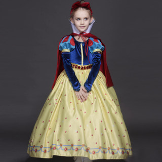 儿童白雪公主裙演出服长袖礼服灰姑娘中艾莎大童蓬蓬裙表演服装女