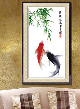 年年有余大幅贴钻画十字绣包邮
