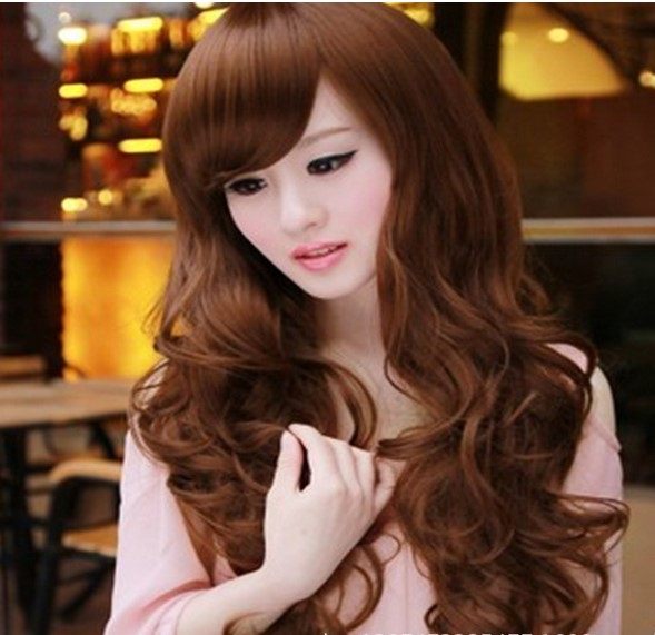 斜刘海伪娘风假发