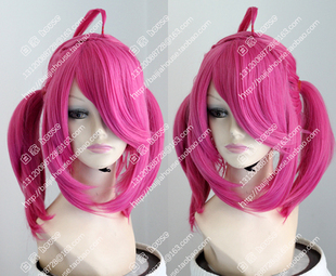 cosplay假发 联盟 拉克丝 星之守护者LOL 粉色 双马尾造型 假毛