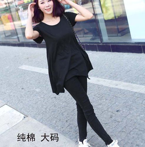 短袖A字版型不规则莫代尔女显瘦