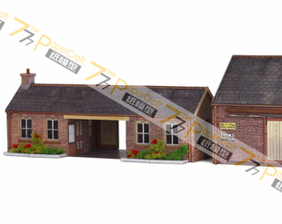 [777纸模型]01 火车站&货仓 OO HO N比例1:76 87 150火车建筑场景