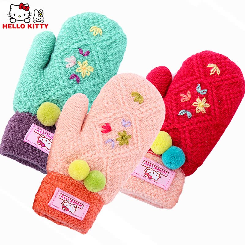 Gants pour fille HELLO KITTY en acrylique - Ref 2150508 Image 1