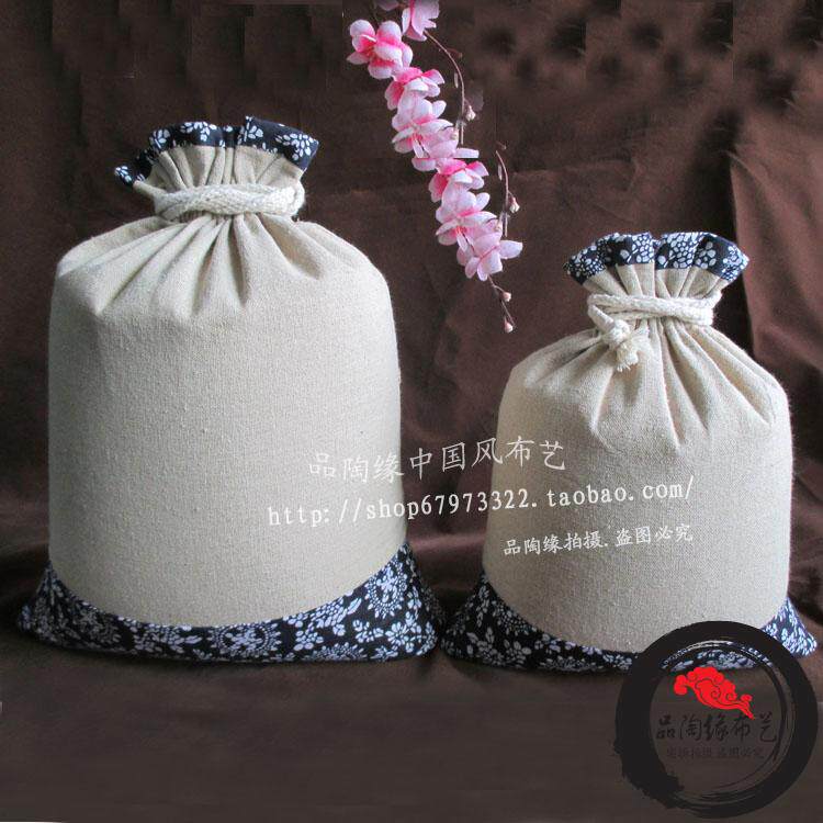 中国风 复古收纳整理袋 5斤装米袋 10斤装米袋  谷物杂粮土特产袋