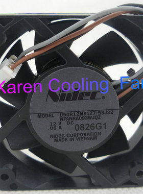 全新Nidec日本电产 5015 12V 0.06A U50R12NS1Z7-53J32散热风扇