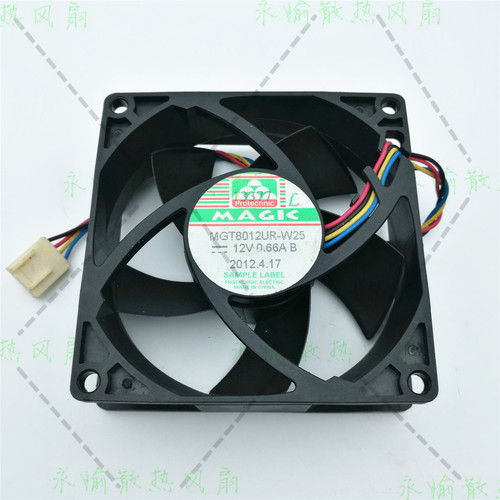 原装永立 MGT8012UR-W25 12V 0.66A 8CM 8025 PWM温控CPU散热风扇