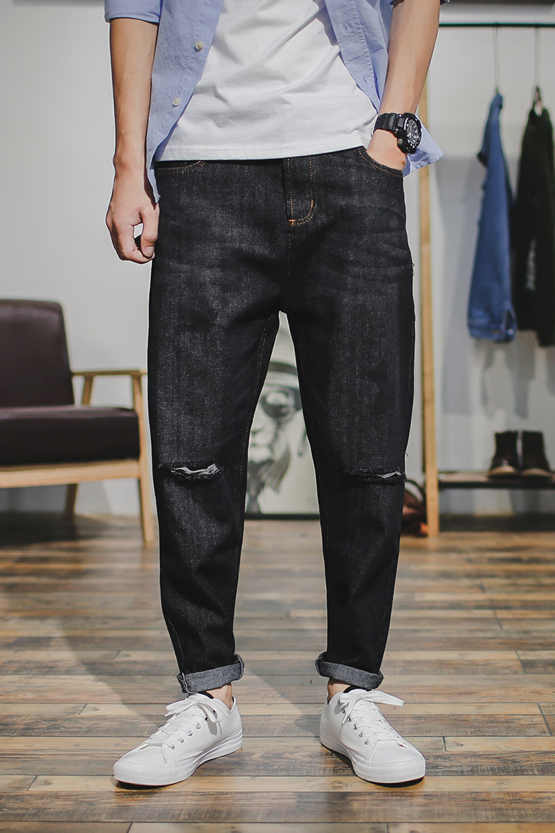 Jeans pour jeunesse droite en vrac en coton pour automne - Ref 1482776 Image 6