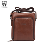 Wan Lima 2015 counters authentic men's Messenger bag leather vertical shoulder diagonal bag business zipper cow leather bag