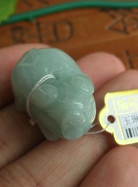 88487玉琳阁翡翠 实物拍 缅甸玉天然A货翡翠立体款生肖猪吊坠