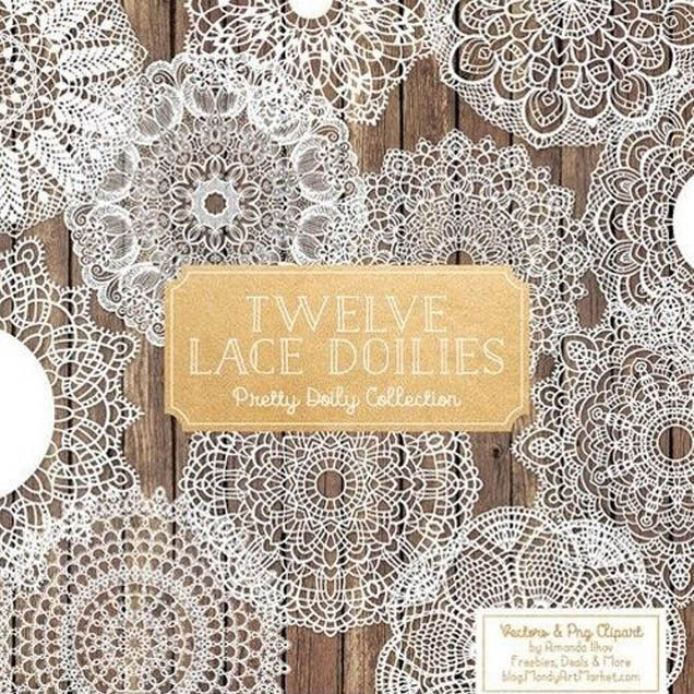 a0156矢量12个蕾丝图案含png透明图 ai设计素材