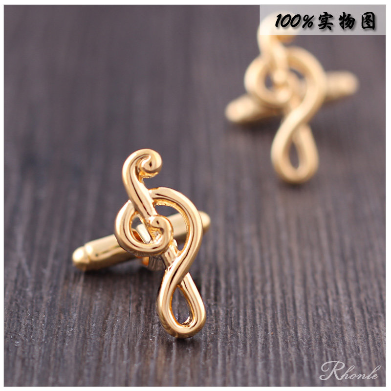 特 金色音符音樂造型男士袖扣 法式襯衫襯衣袖口袖釘 禮盒在類目 服飾配件/皮帶/帽子/圍巾, 袖釦中 - 來自Buy2taobao.com提供專業的淘寶代購服務