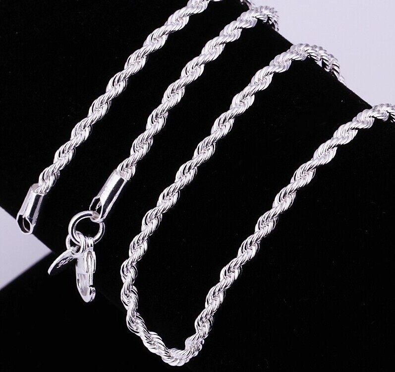 925银饰项链男女通用3mm扭绳项链锁骨链毛衣链欧美时尚首饰品,饰品/流行首饰/时尚饰品新,项链,淘宝优惠券,粉丝福利购,淘宝优惠卷