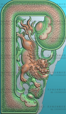高清精雕图jdp灰度图浮雕图电脑雕刻图精品狮子扶手前柱162x280